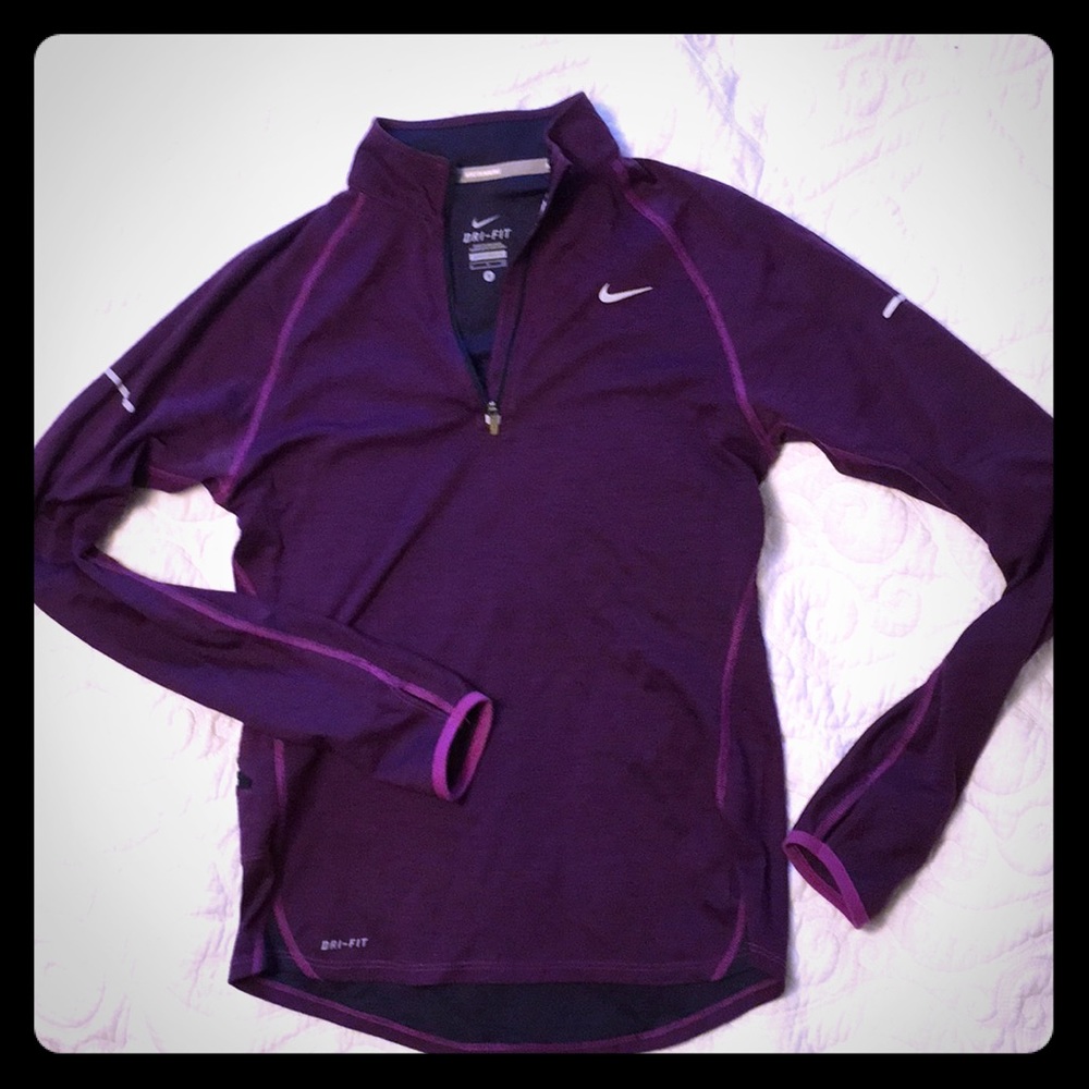 Nike long sleeve running Dri Fit 1/4 zip top.